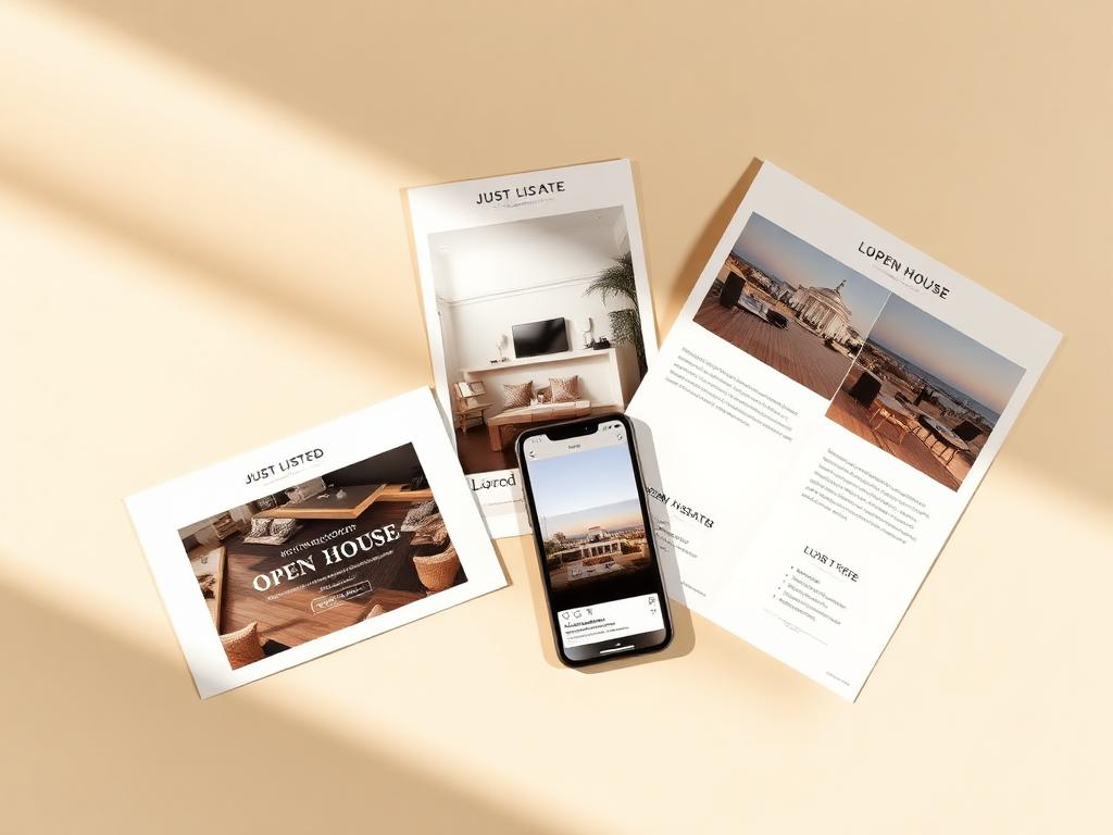 Postcard, flyer, Instagram post and brochure generated together
